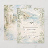 Amalfi Reverie Mediterranean Coastal RSVP 招待状 (正面/裏面)