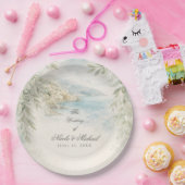 Amalfi Reverie — Mediterranean Coastal Wedding ペーパープレート (パーティー)