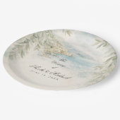 Amalfi Reverie — Mediterranean Coastal Wedding ペーパープレート (アングル)