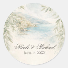 Amalfi Reverie — Mediterranean Coastal Wedding ラウンドシール