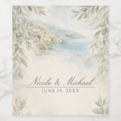Amalfi Reverie — Mediterranean Coastal Wedding ワインラベル (シングルラベル)