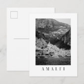 Amalfi town postcard in black and white ポストカード (正面/裏面)