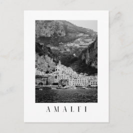 Amalfi town postcard in black and white ポストカード