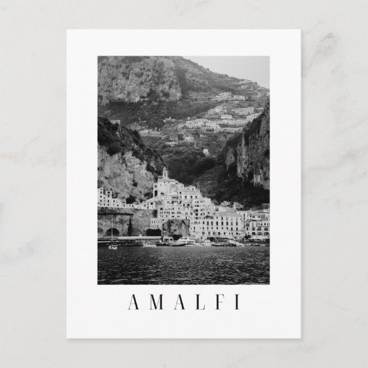 Amalfi town postcard in black and white ポストカード (正面)
