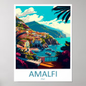 Amalfi Travel Print, amalfi coast travel poster ポスター (正面)