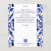 Amalfi Vietriブルーイタリアンタイルのメニューカード (裏面)