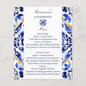 Amalfi Vietriブルーイタリアンタイルのメニューカード (正面)