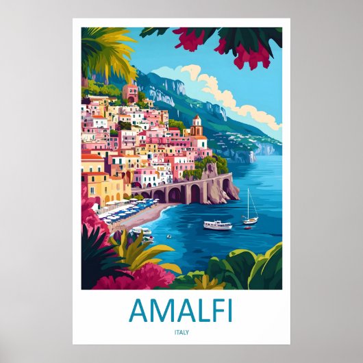 Amalfi Vintage Travel Poster Ski National Park ポスター (正面)