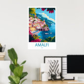 Amalfi Vintage Travel Poster Ski National Park ポスター (ホームオフィス)