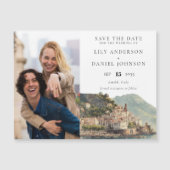 Amalfi Wedding Photo Save The Date マグネット招待状 (正面)
