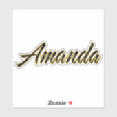 Amanda black gold Lettering Aufkleber Sticker シール (シート)