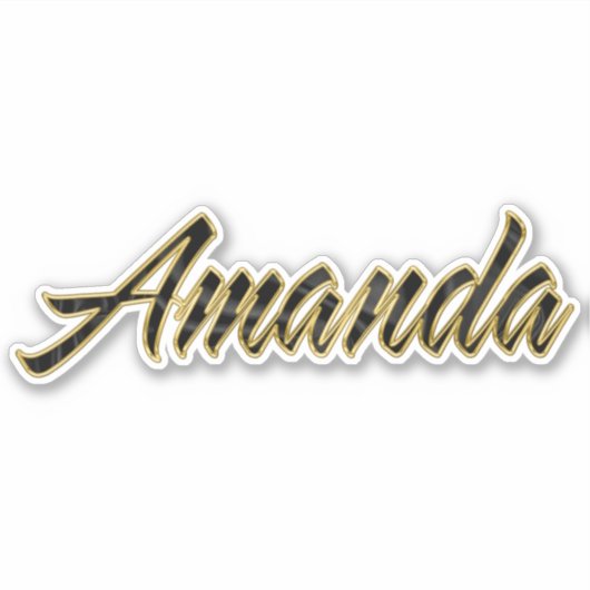 Amanda black gold Lettering Aufkleber Sticker シール (正面)
