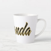 Amanda black gold Lettering Latte Tasse カフェラテマグ (右)