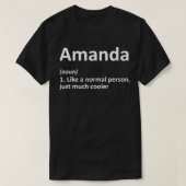 AMANDA Definition Personalized Name Funny Birthday Tシャツ (デザイン正面)