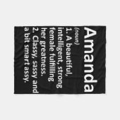 Amanda Definition Personalized Name Funny Christma フリースブランケット (正面(横))