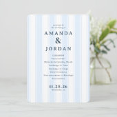 Amanda & Jordan Elegant Blue Vertical Ceremony プログラム (スタンド正面)