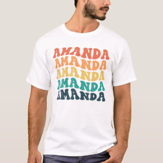 Amanda, Personalized Retro First Name Women Girls Tシャツ