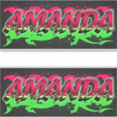 Amanda Vorname Name Graffiti Aufkleber Sticker シール (正面)
