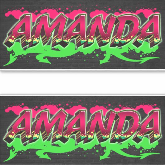 Amanda Vorname Name Graffiti Aufkleber Sticker シール (正面)