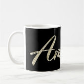 Amanda white gold Handwriting Tasse Kaffeetasse コーヒーマグカップ (左)