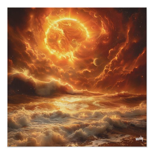 Amanecer Cósmico en el Mar ポスター (正面)