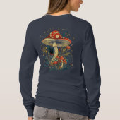 Amanita Muscaria Mushroom Botanical long sleeve  Tシャツ (裏面)