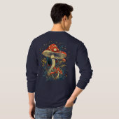 Amanita Muscaria Mushroom Botanical long sleeve Tシャツ (裏面フル)