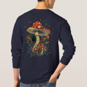 Amanita Muscaria Mushroom Botanical long sleeve Tシャツ (裏面)