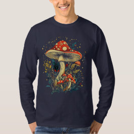 Amanita Muscaria Mushroom Botanical long sleeve Tシャツ