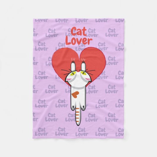 Amante de los gatos フリースブランケット (正面)