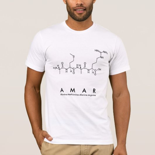 Amarペプチド名シャツ Tシャツ (正面)