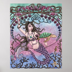 Amara -アールヌーボーの人魚ポスター ポスター