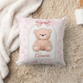 Amara | Custom Pink Teddy Bear Nursery Design  クッション (ブランケット)