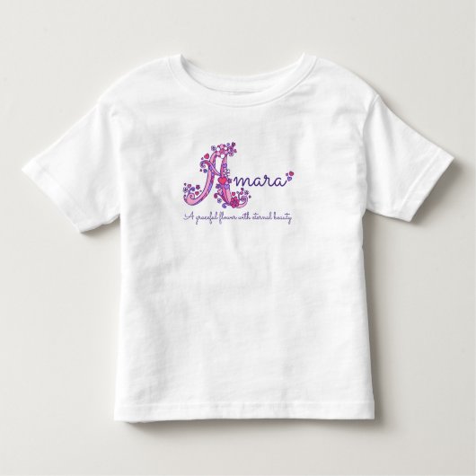 Amara girls name & meaningモノグラムシャツ トドラーTシャツ (正面)