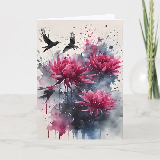 Amaranth - Watercolor flowers カード (正面)