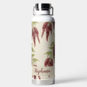 Amaranthus Flower Pattern Water Bottle ウォーターボトル (背面)