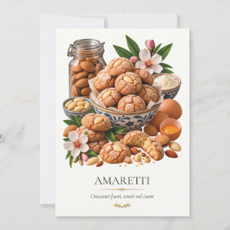 Amaretti – Vintage Italian Dessert 招待状