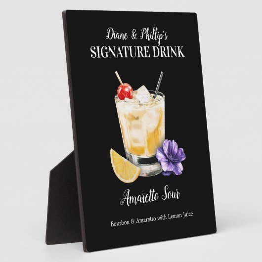 Amaretto Sour Drinkサインテンプレートカスタマイズサイン フォトプラーク (側面)