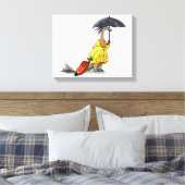 Amargasaurus傘とスーツケースを持っている。 キャンバスプリント (インサイチュ (寝室))