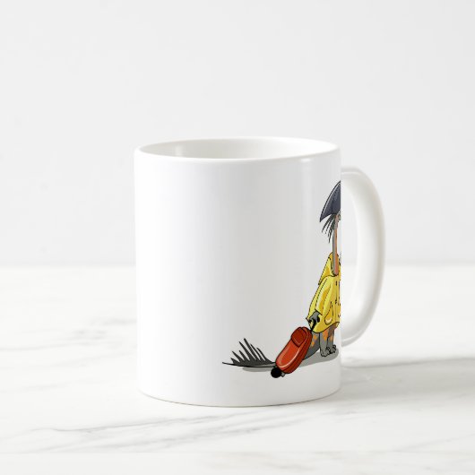 Amargasaurus傘とスーツケースを持っている。 コーヒーマグカップ (正面右)