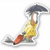 Amargasaurus傘とスーツケースを持っている。 シール (正面)