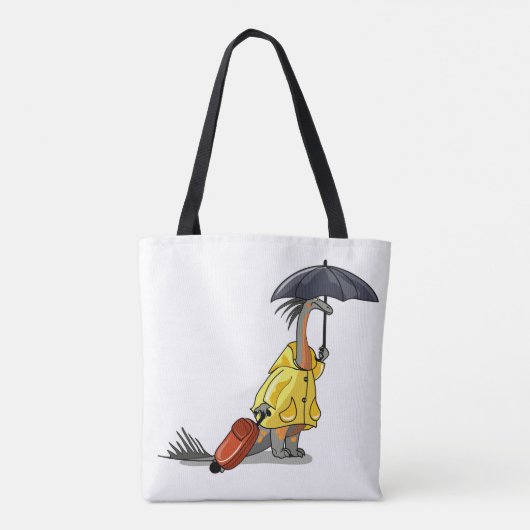 Amargasaurus傘とスーツケースを持っている。 トートバッグ (裏面)