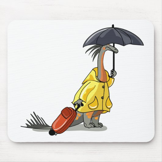 Amargasaurus傘とスーツケースを持っている。 マウスパッド (正面)