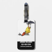 Amargasaurus傘とスーツケースを持っている。 ラゲッジタグ (裏面縦)