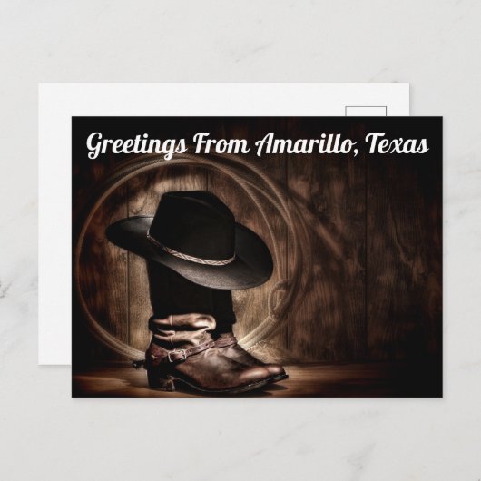 Amarilloからの挨拶,テキサス州はがき ポストカード (正面/裏面)
