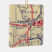 Amarillo TXヴィンテージマップ セラミックオーナメント (右)