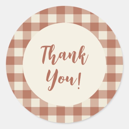 Amaro on Panna Cotta Gingham – 格子模様。 ラウンドシール (正面)