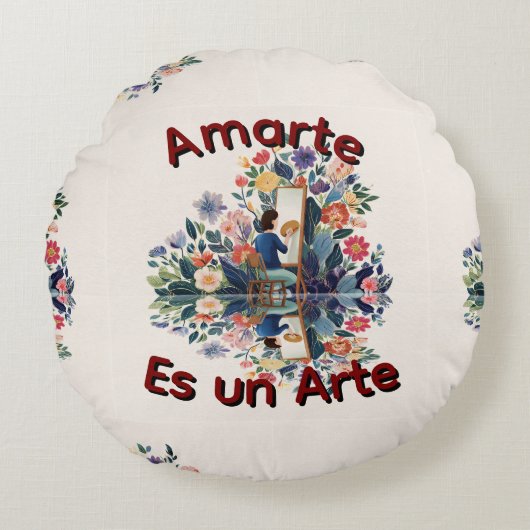 Amarte es un Arte ラウンドクッション (正面)