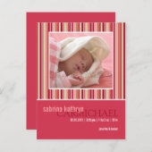 Amaryllisのストライプベビー・お知らせ 案内ポストカード (正面/裏面)