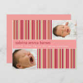 Amaryllisのストライプベビー・お知らせ 案内ポストカード (正面/裏面)